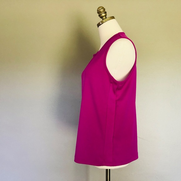 Workout Top Sleeveless Hot Pink Pullover Large - Picture 6 of 7